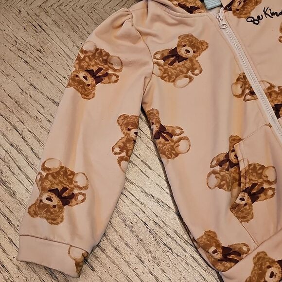Teddy Bear Be Kind Zip Up Hoodie 6X - Picture 4 of 10